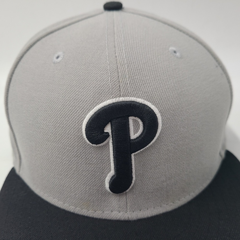 Philadelphia Phillies Hat Fitted 7 5/8 New Era 59Fifty Gray Black MLB Baseball - Picture 5 of 12